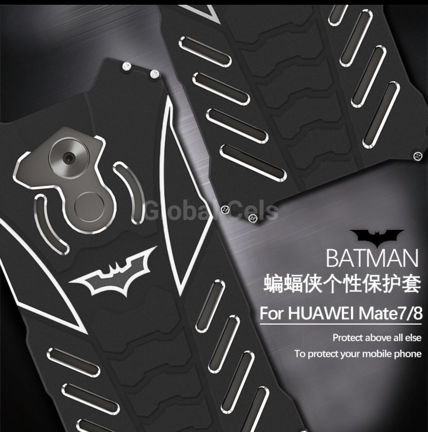 Case Metal Huawei Mate 7 / Mate 8 con Pernos atornillables RJUST BATMAN