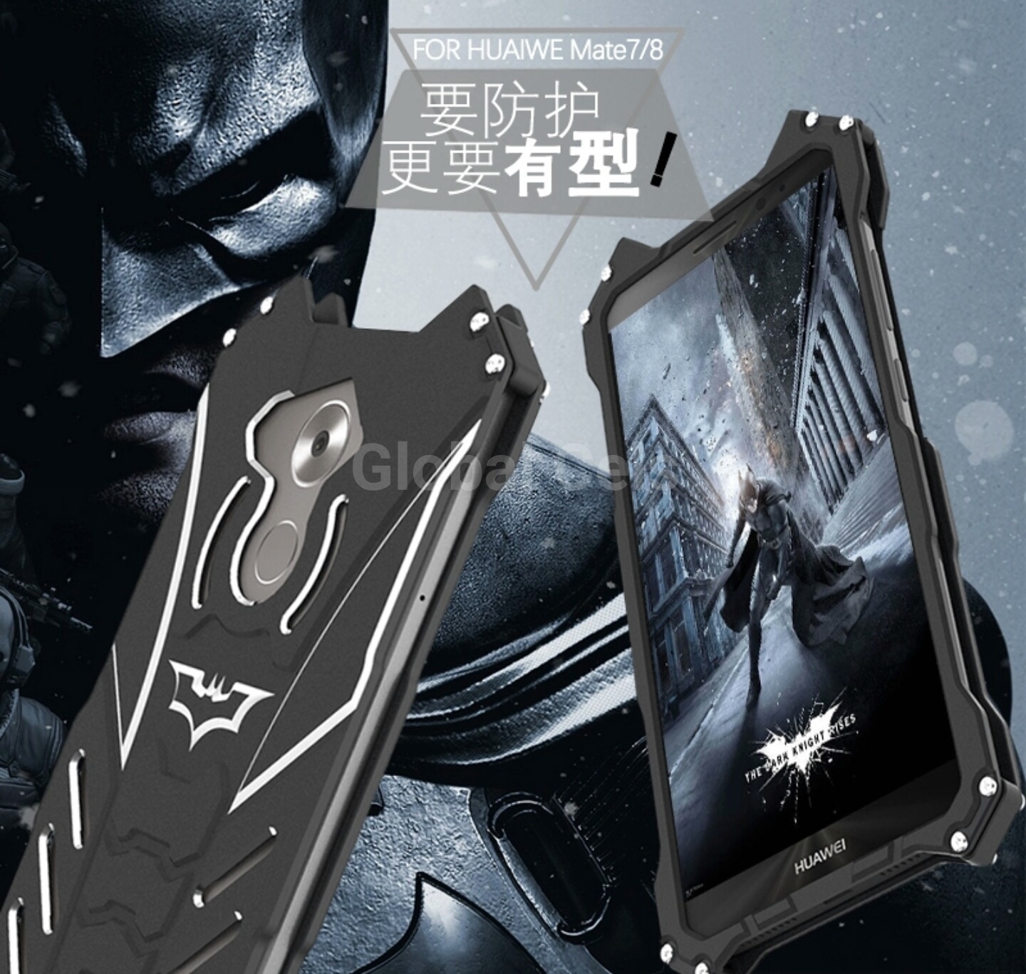 Case Metal Huawei Mate 7 / Mate 8 con Pernos atornillables RJUST BATMAN
