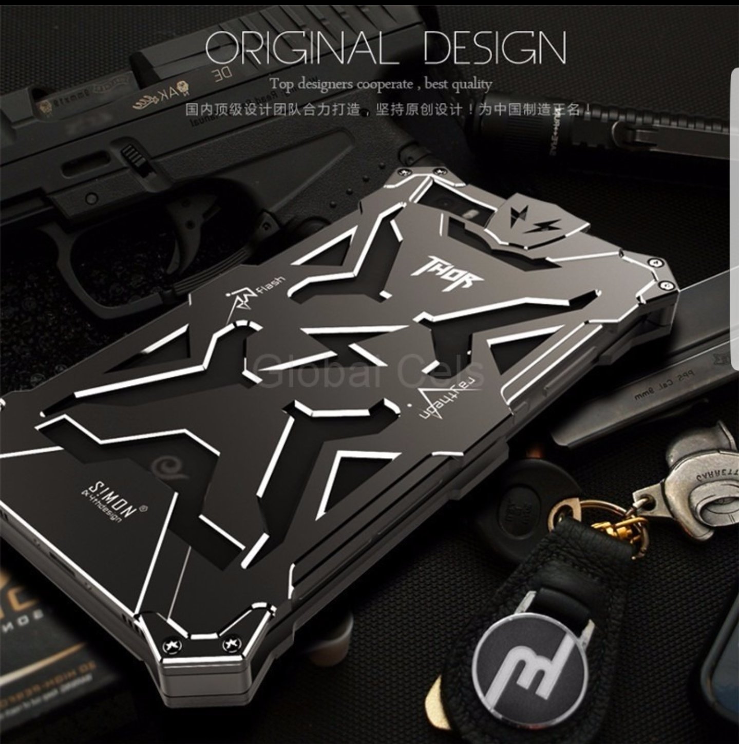Case Huawei P8 Lite Funda de Metal con Pernos Thor