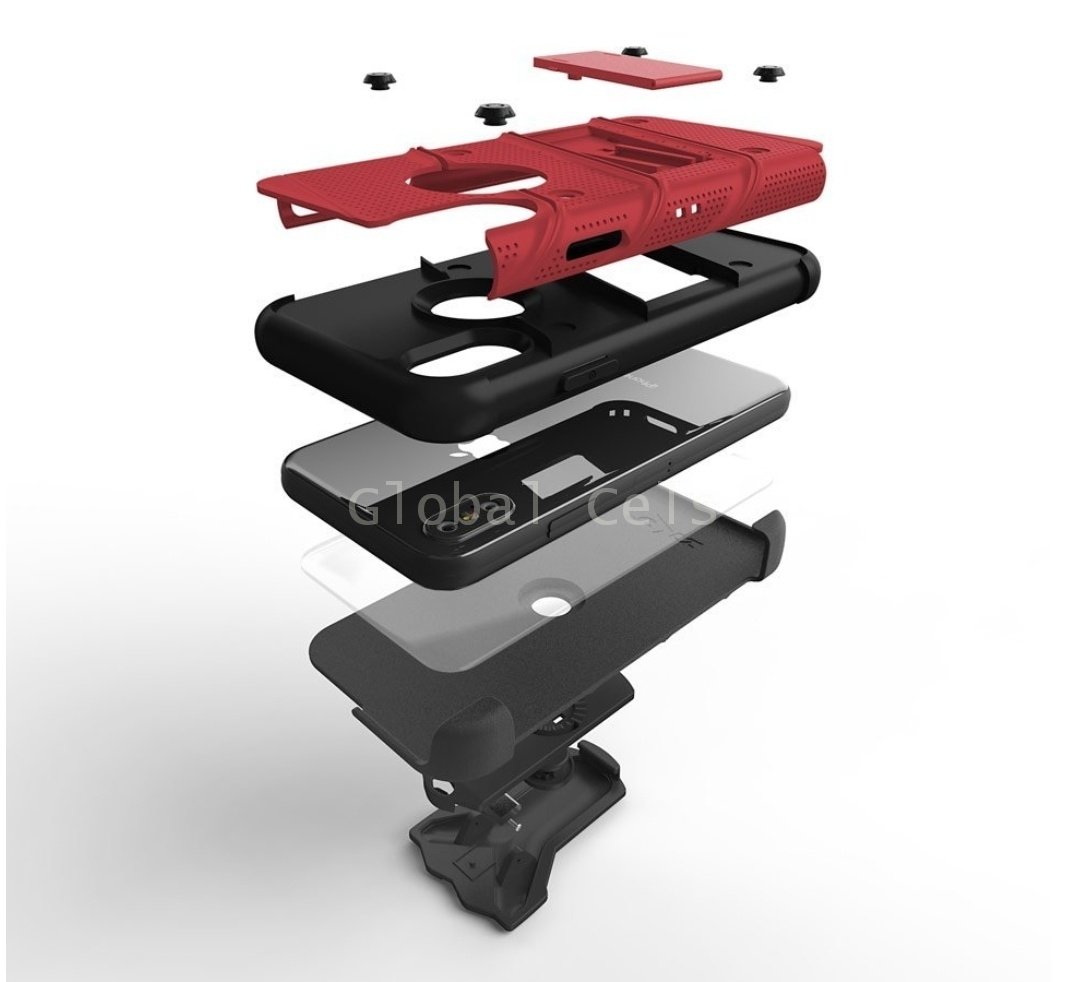 Case Iphone X Iphone 10 Carcasa con Vidrio Templado USA Rojo