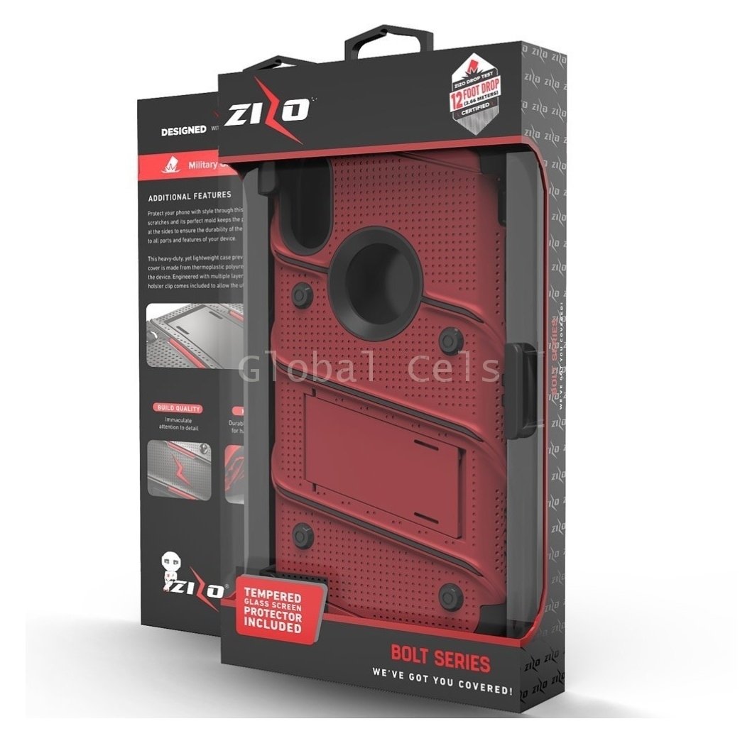 Case Iphone X Iphone 10 Carcasa con Vidrio Templado USA Rojo
