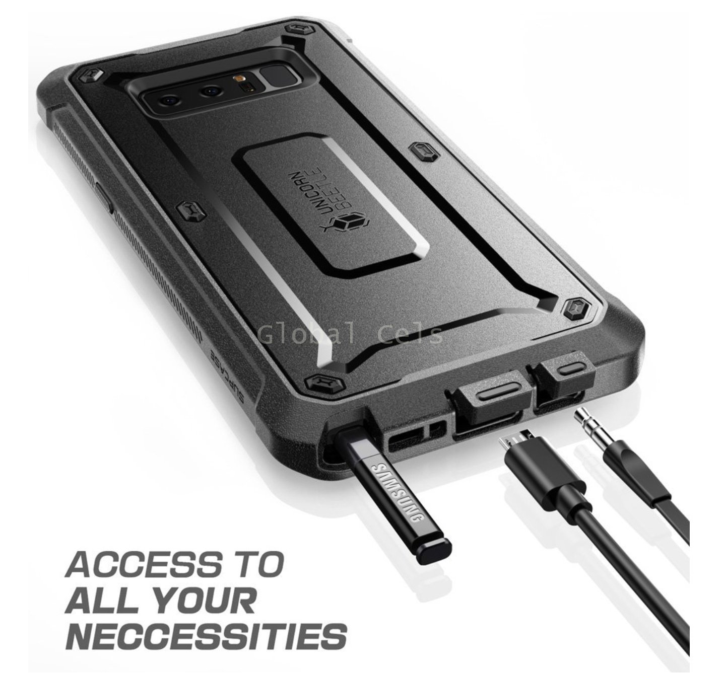 Case Protector Galaxy Note 8 Carcasa USA 360 c/ Mica c/ Gancho Parante
