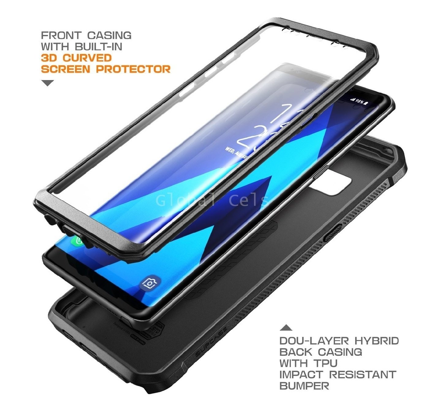 Case Protector Galaxy Note 8 Carcasa USA 360 c/ Mica c/ Gancho Parante