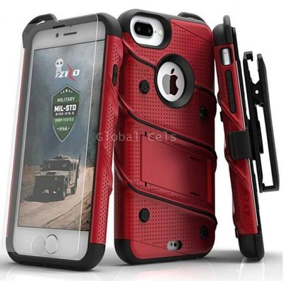 Case Iphone 7 Plus Z-bold USA c/ Vidrio T Rojos con bordes Negros Case Iphone 7 Plus Z-bold USA c/ Vidrio T Rojos con bordes Negros