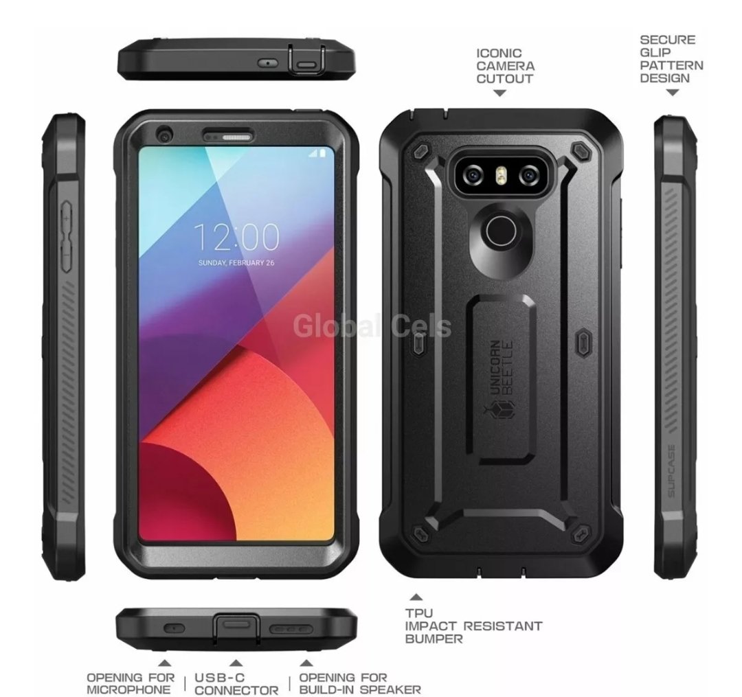 Case Lg G6 Supcase Protector 360 c/ Protector de pantalla Integrada c/ Gancho