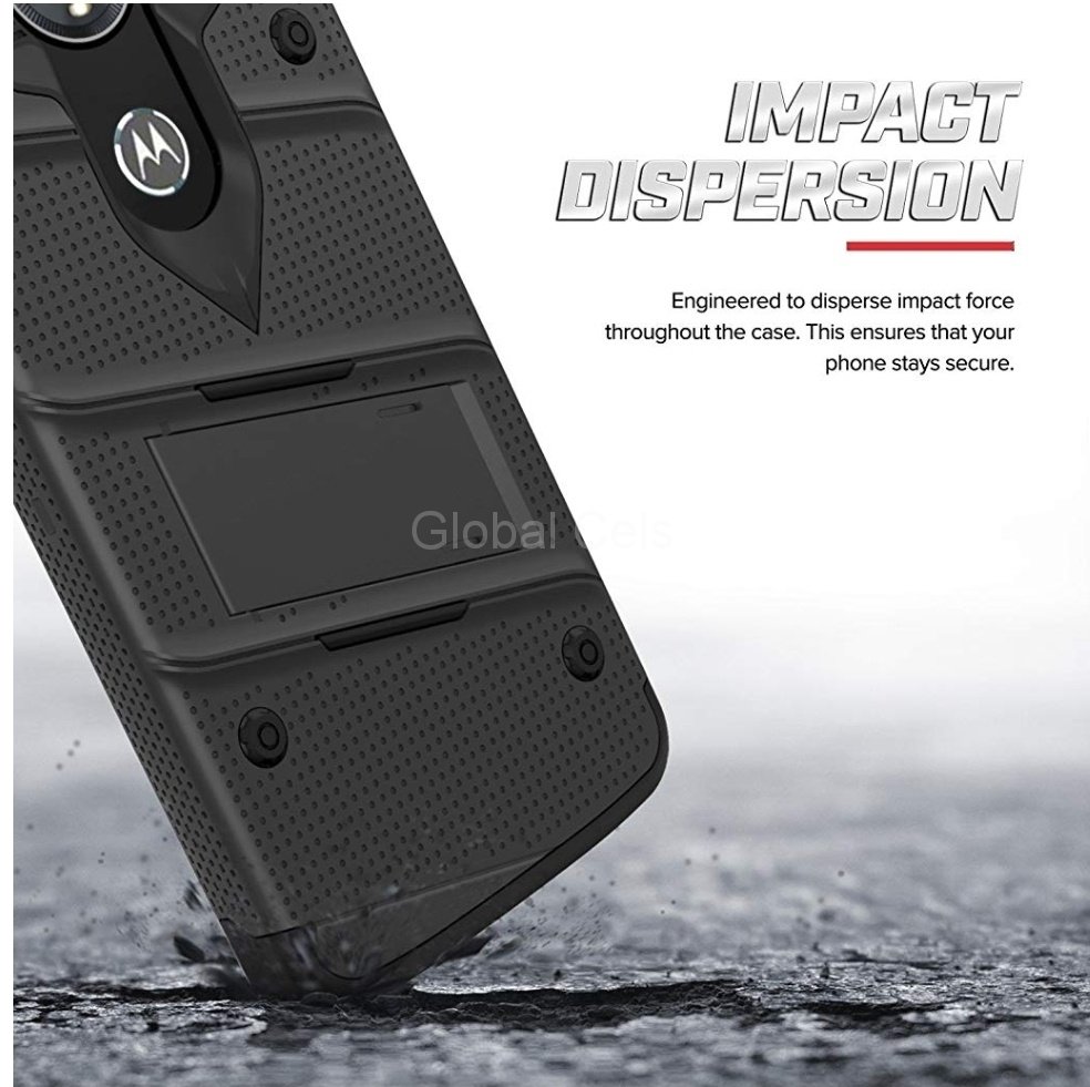 Case Moto E5 Plus c/ Vidrio Templado Negro Zizo