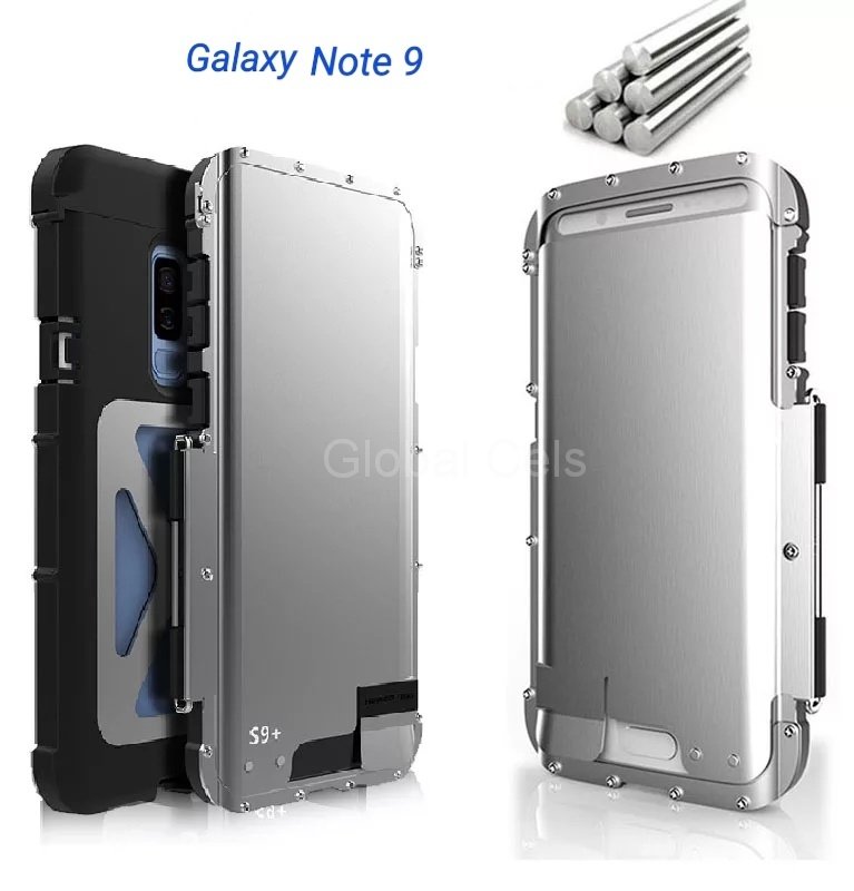 Case Galaxy Note 9 Acerado Funda Tapa de Metal Todo Terreno