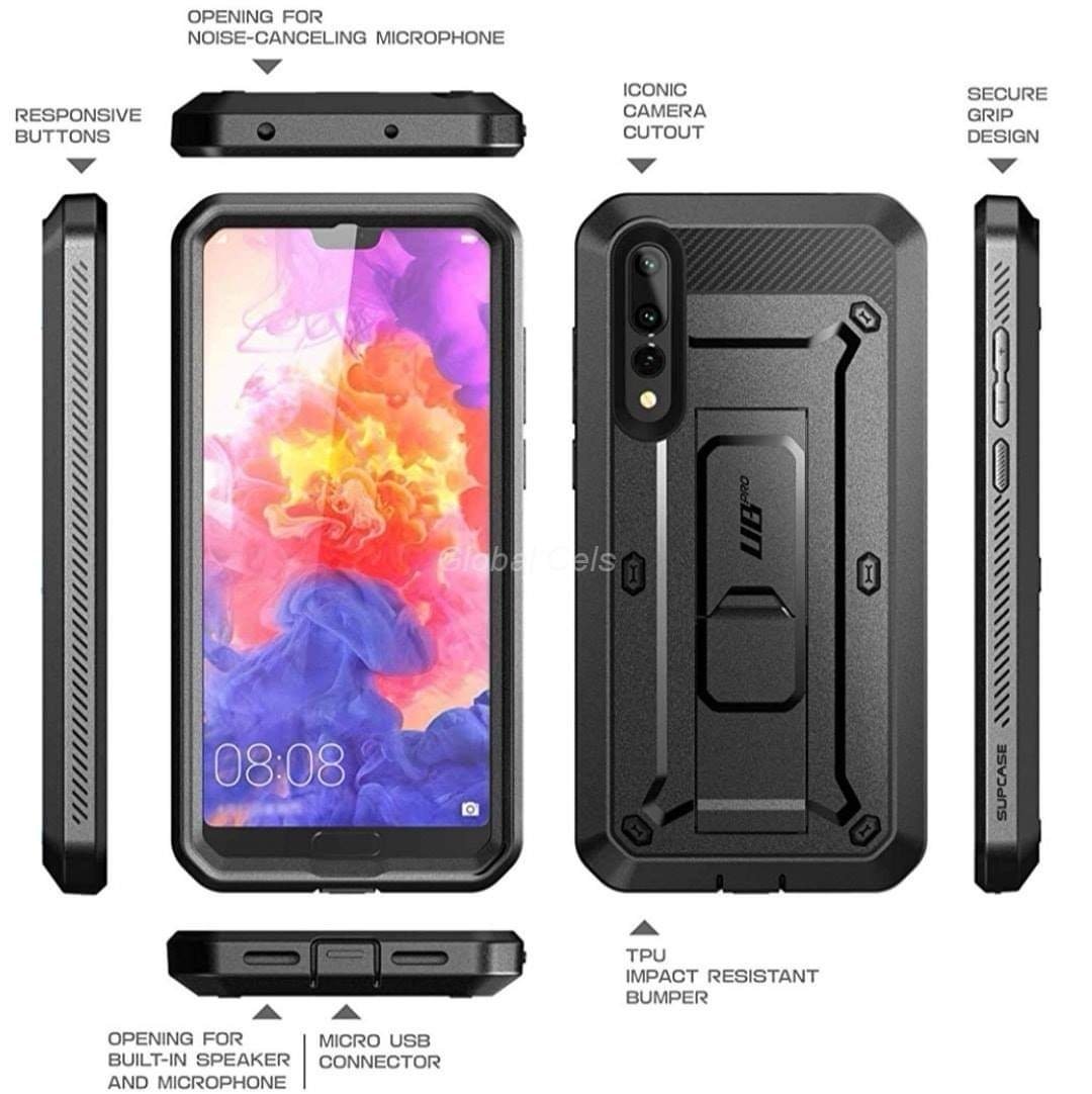 Case Huawei P20 Pro Extremo Carcasa 360 c/ Mica Integrada c/ Parador Vertical y Horizontal