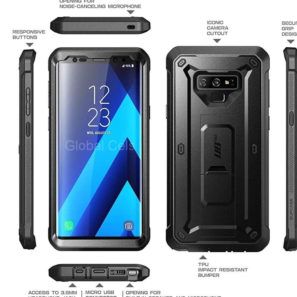 Supcase Galaxy Note 9 Carcasa 360 tapa arriba y tapa abajo c/ Parador c/ Gancho