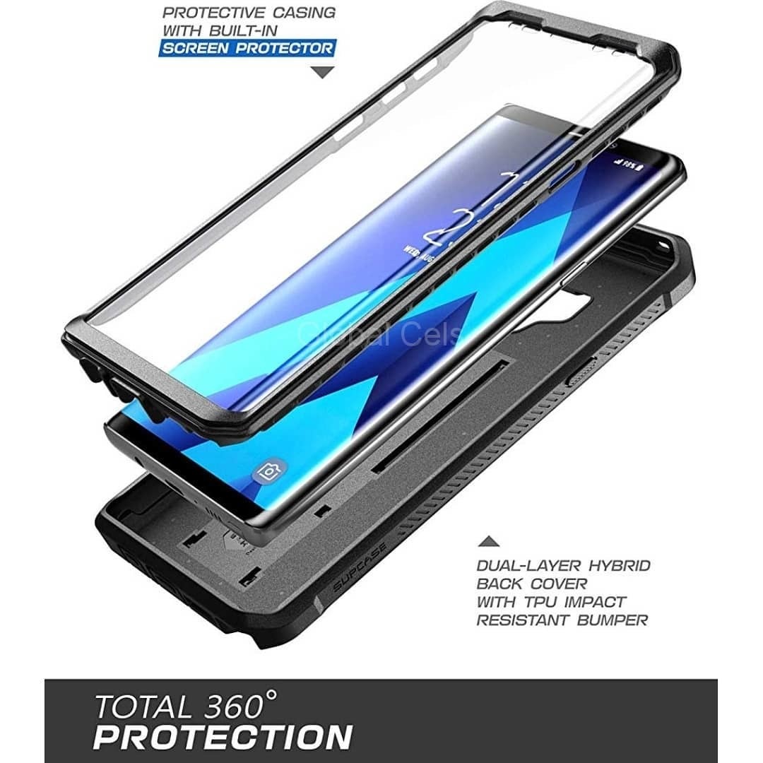 Supcase Galaxy Note 9 Carcasa 360 tapa arriba y tapa abajo c/ Parador c/ Gancho