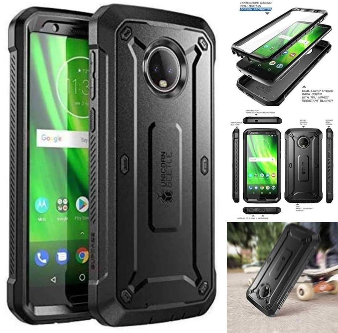 Case Funda Moto G6 Normal Supcase de Alta Protección c/ Mica c/ Gancho 00350