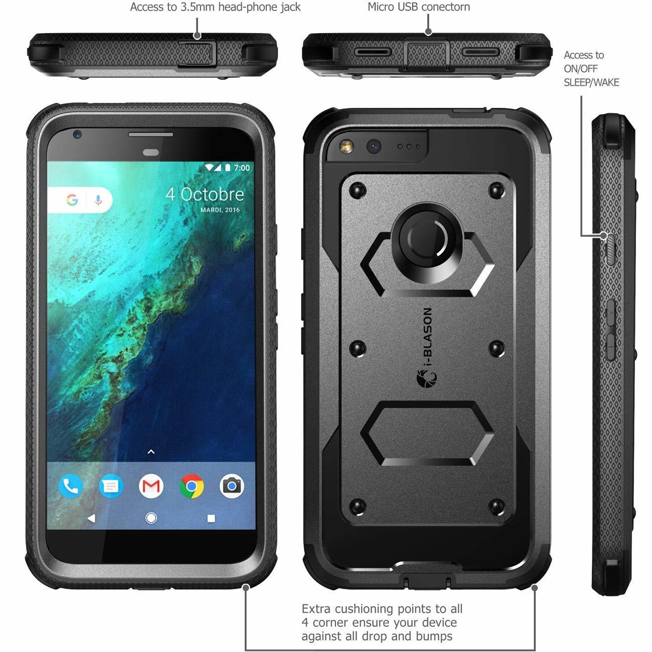 Case Google Pixel XL Funda 360 I-Blasón Armorbox Supcase c/ Gancho c/ Mica