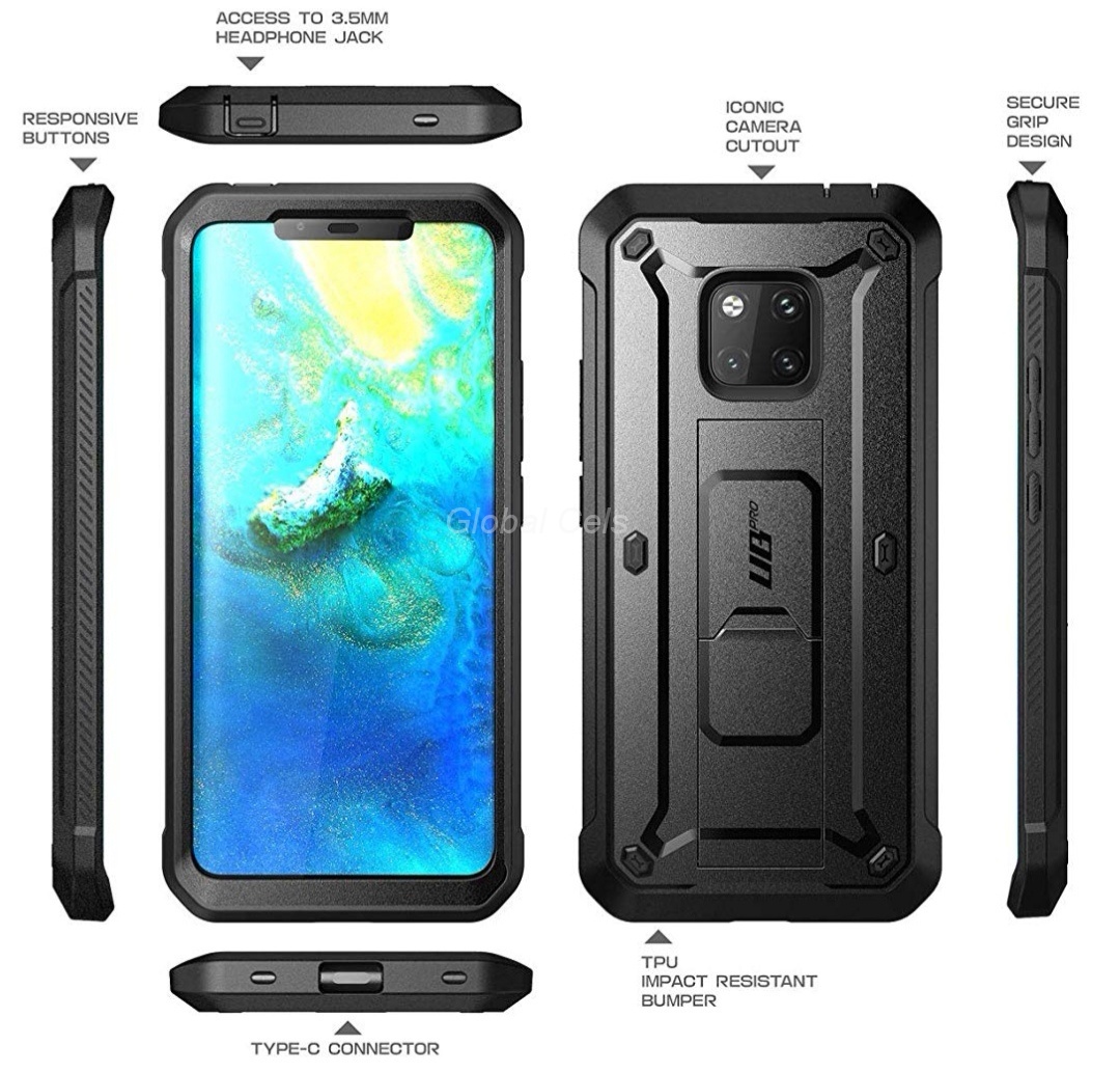 Case HUAWEI MATE 20 PRO c/ Parador Integrado Protección 360 cubre y protege todo el equipo