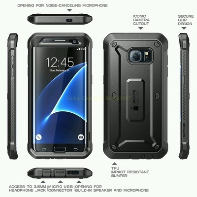 Case Samsung GALAXY S7 EDGE Protector 360 c/ gancho Negros Case Samsung GALAXY S7 EDGE Protector 360 c/ gancho Negros