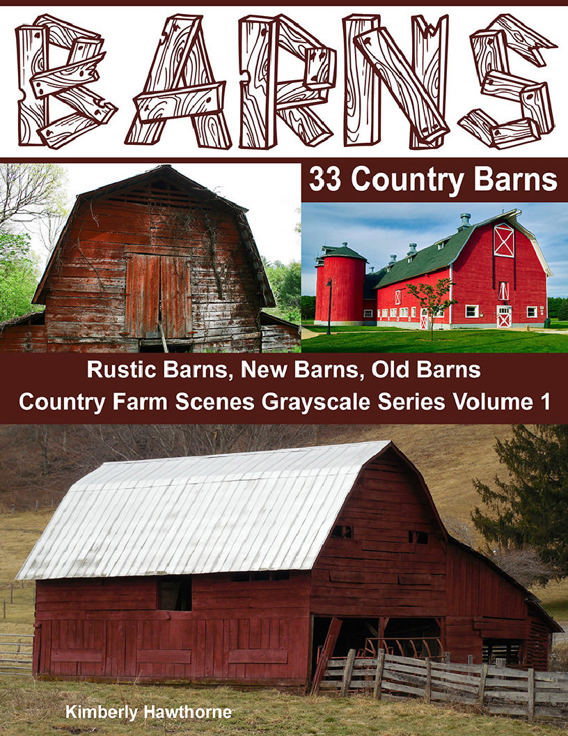 Barns 33 Country Barns Grayscale Coloring Book for Adults Digital Download csb2017