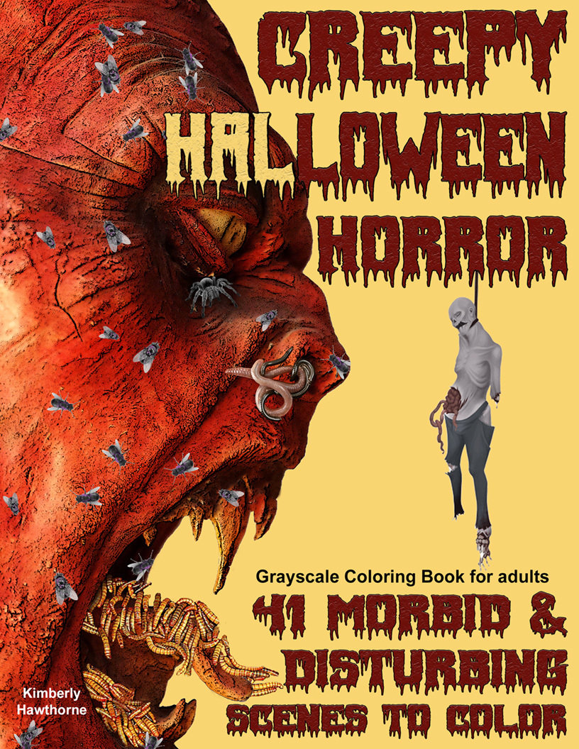 Creepy Halloween Horror Coloring Book for Adults Digital Download khchh2017