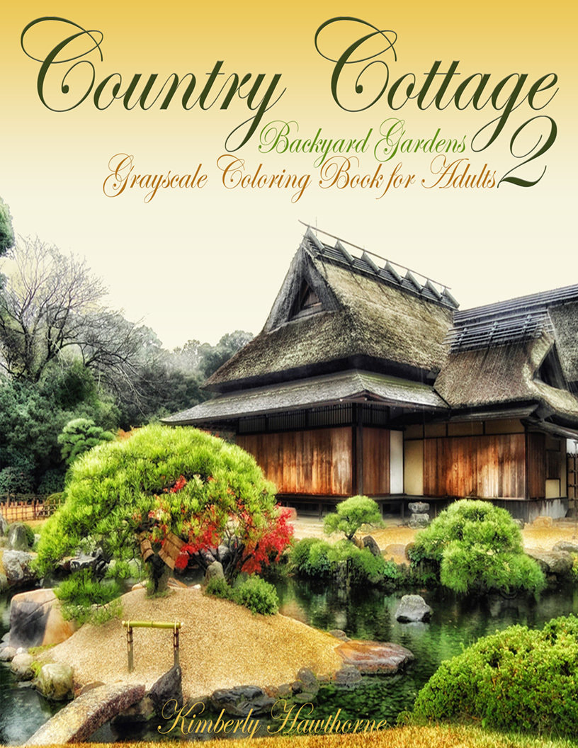 Country Cottage Backyard Gardens 2 Coloring Book for Adults Digital Download khccbg22017