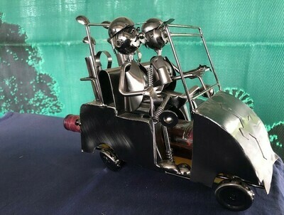 Nuts & Bolts - Golf Buggy & Two Golfers Wine Bottle Holder