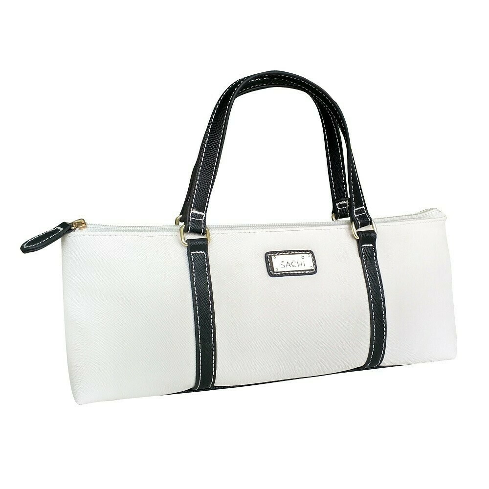 Insulated Wine Handbag - White and Black