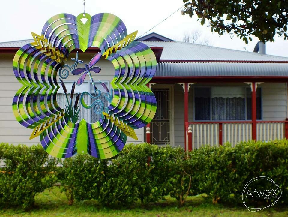 Classic Collection - 3D Green & Purple Dragonfly 30cm