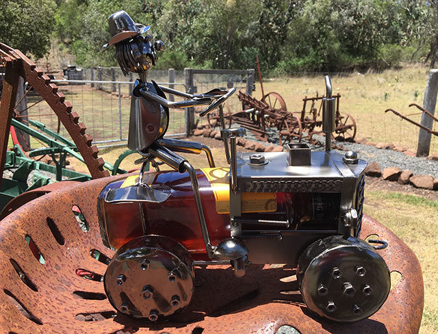 Nuts & Bolts - Tractor holds a Rum or Wine Bottle Nuts & Bolts - Tractor holds a Rum or Wine Bottle