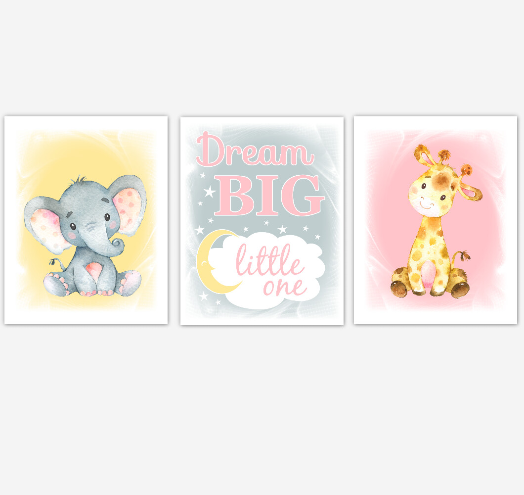 Decor Gift Baby shower Giraffe Watercolor Print Animal Kids Decor Safari Decor