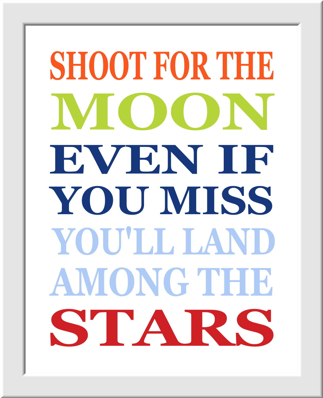 Baby Nursery Wall Art - Shoot For The Moon - Spaceships - Set of 3 - Green Blue Red - Transportation - Boys