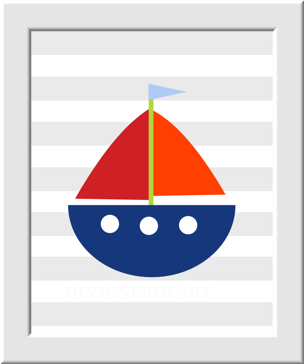 Nautical Baby Boy Nursery Wall Art Transportation Sailboat Train Dream Big Little One Toddler Boys Room Decor Prints for Boys