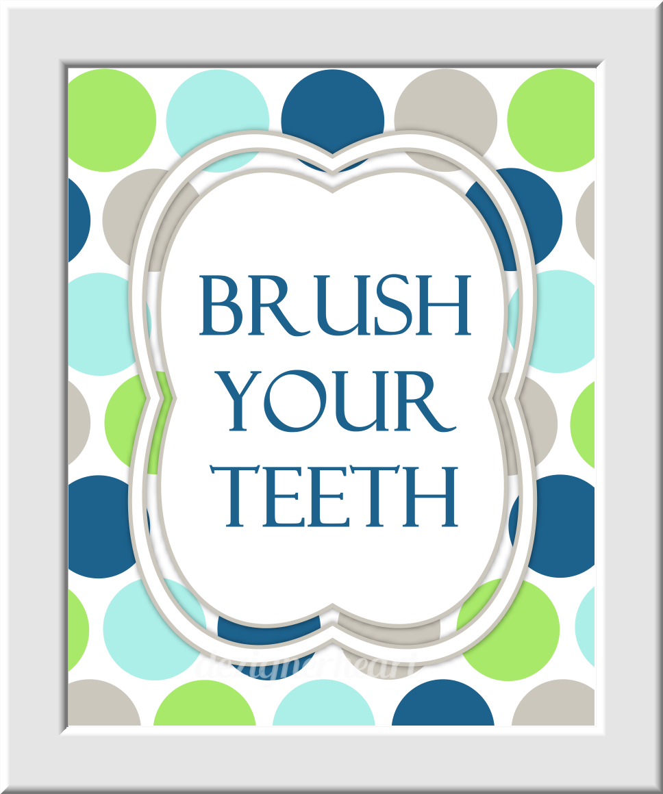 Kids Bath Wall Art Aqua Navy Blue Green Gray Wash Your Hands Brush Your Teeth Hang Your Towel Bathroom Rules Prints Bath Wall Prints Children's Bath Home Decor Bath Art SET OF 3 UNFRAMED PRINTS