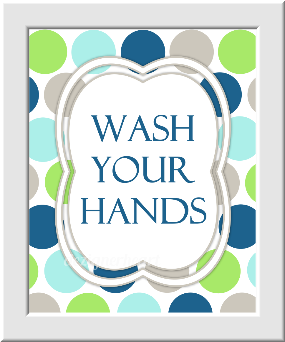 Kids Bath Wall Art Aqua Navy Blue Green Gray Wash Your Hands Brush Your Teeth Hang Your Towel Bathroom Rules Prints Bath Wall Prints Children's Bath Home Decor Bath Art SET OF 3 UNFRAMED PRINTS