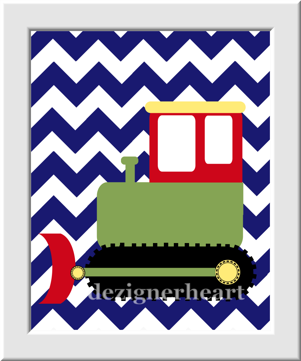 Baby Boy Nursery Wall Art Construction Trucks Vehicles Green Red Blue Yellow Boys Room Wall Art Playroom Art Builder Baby Nursery Decor Art SET OF 4 UNFRAMED PRINTS