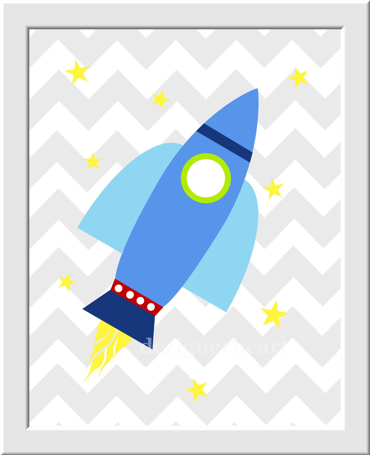 Space Baby Nursery Art Boy Room Wall Decor Rocket Ship Oh The Places You'll Go Dr Seuss Gray Chevron Baby Nursery Decor Toddler Boy Art