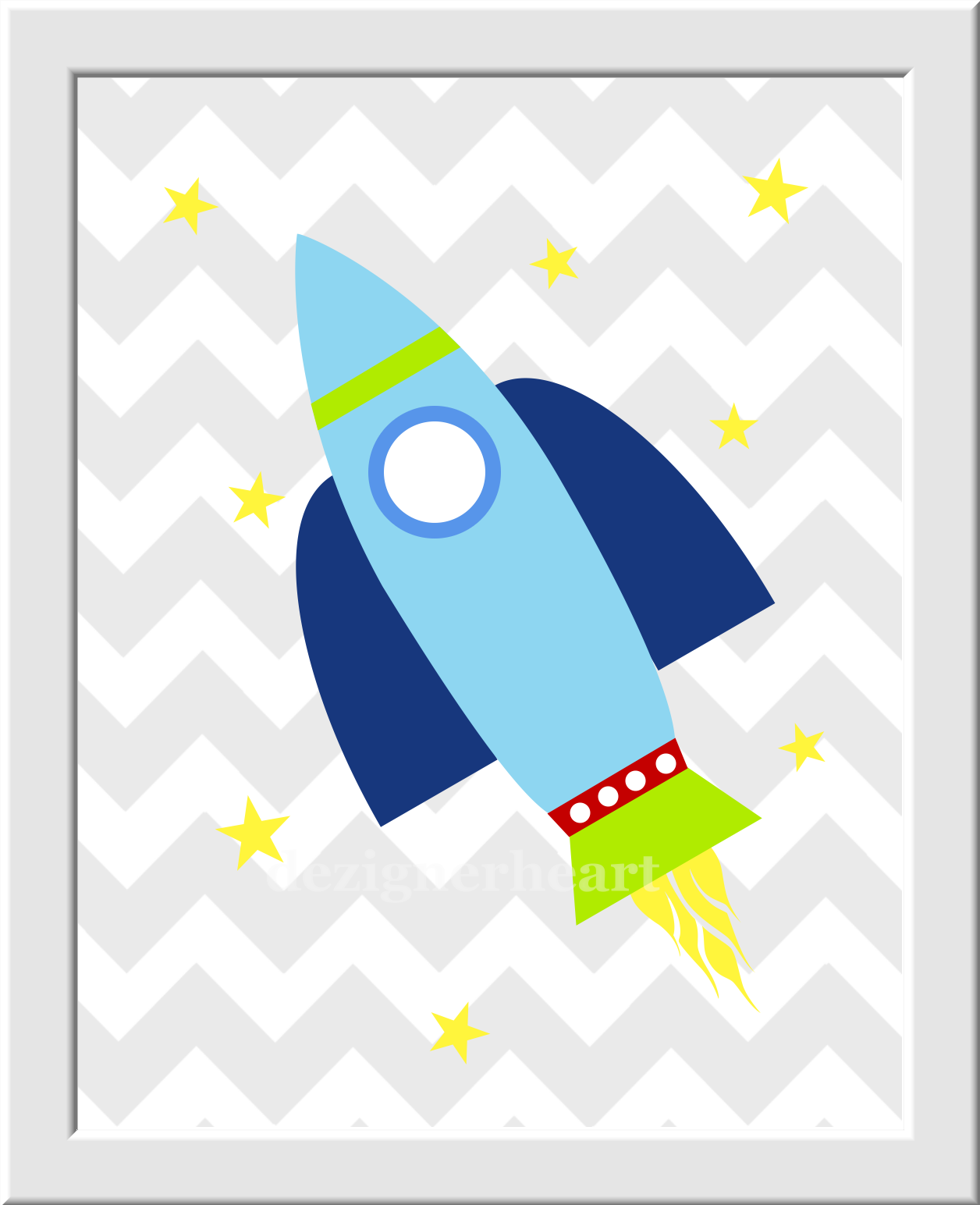 Space Baby Nursery Art Boy Room Wall Decor Rocket Ship Oh The Places You'll Go Dr Seuss Gray Chevron Baby Nursery Decor Toddler Boy Art