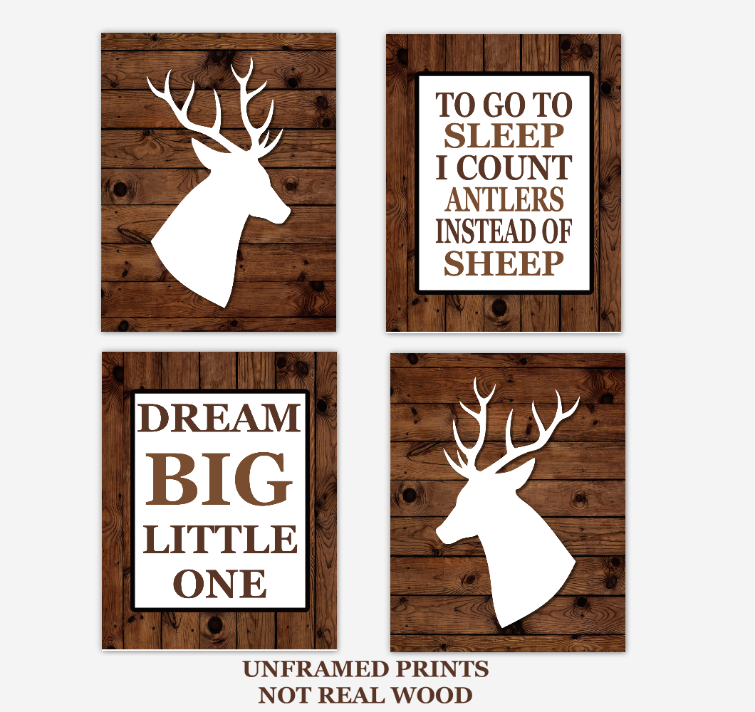 Deer Baby Boy Nursery Wall Art Prints Rustic Farmhouse Style Boy Bedroom Baby Nursery Decor Woodland Animals Always Remember You Are Braver 01793