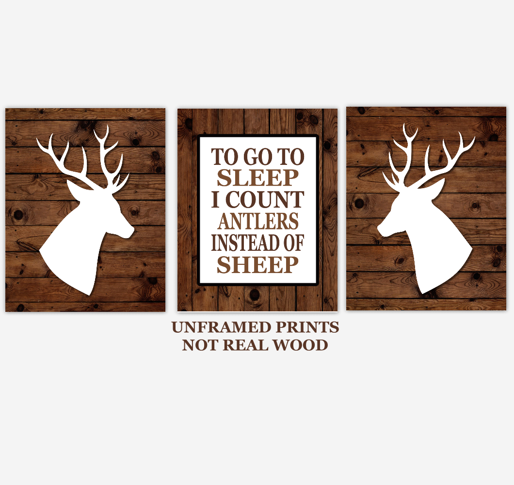 Deer Baby Boy Nursery Wall Art Woodland Animals Farmhouse Baby Nursery Decor 01847