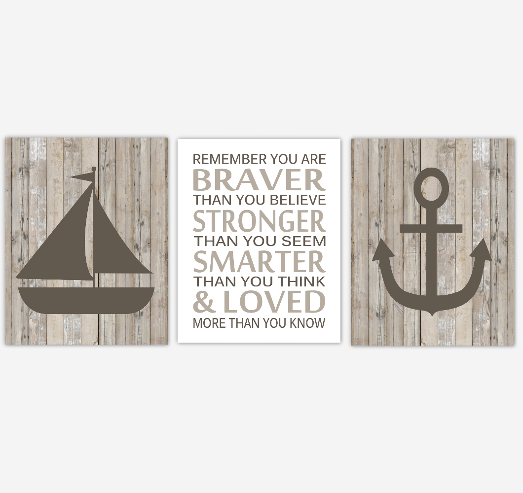 Nautical Baby Boy Nursery Wall Art Sailboat Anchor Dream Big Boy Bedroom Home Decor Rustic Farmhouse Baby Nursery Decor Prints 01868