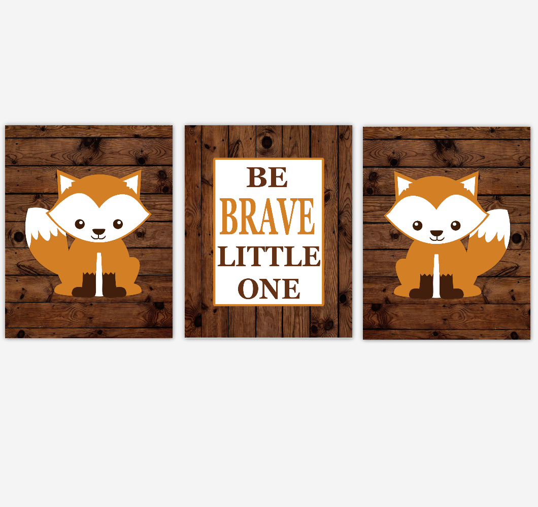 Fox Baby Boy Nursery Wall Art Orange Brown Tribal Woodland Animals Boy Bedroom Home Decor Rustic Farmhouse Baby Nursery Decor Prints 01870