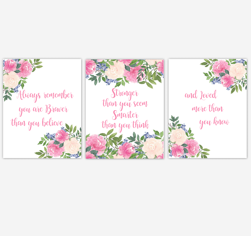 Pink Floral Watercolor Flower Wall Art Baby Girl Nursery PinWatercolor Flower Wall Art Baby Girl Nursery Pink Floral Wall Art Prints Home Decor SET OF 3 UNFRAMED PRINTS 01893