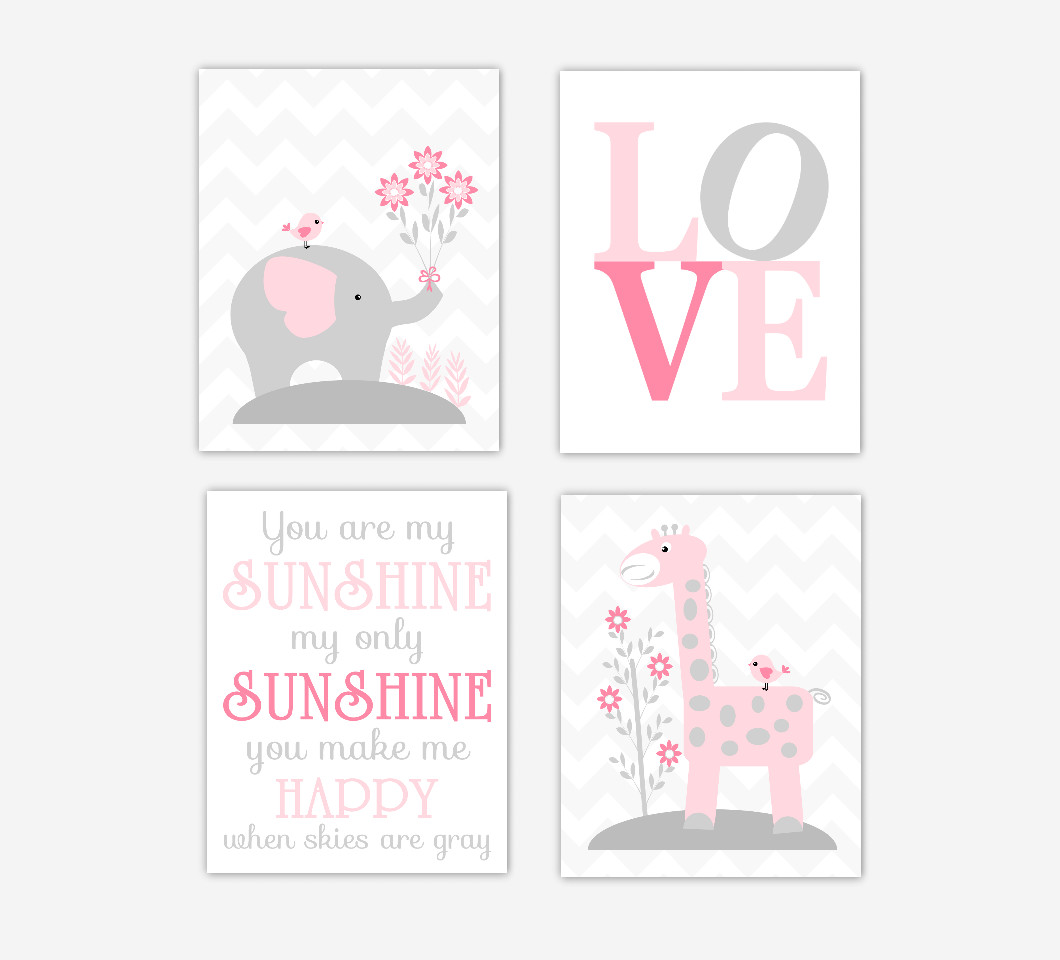 pink and grey nursery accessories