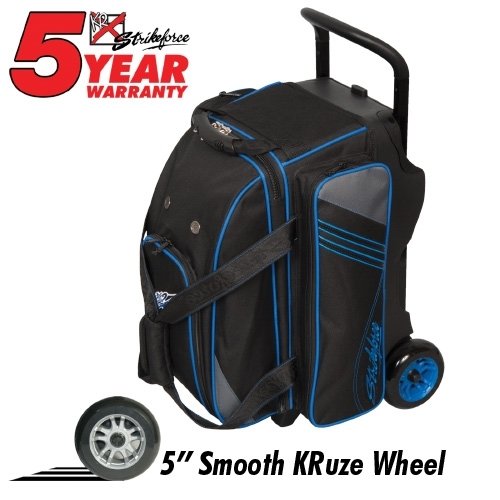 KR Strikeforce Lane Rover Black/Grey/Blue 2 Ball Roller Bowling Bag 505
