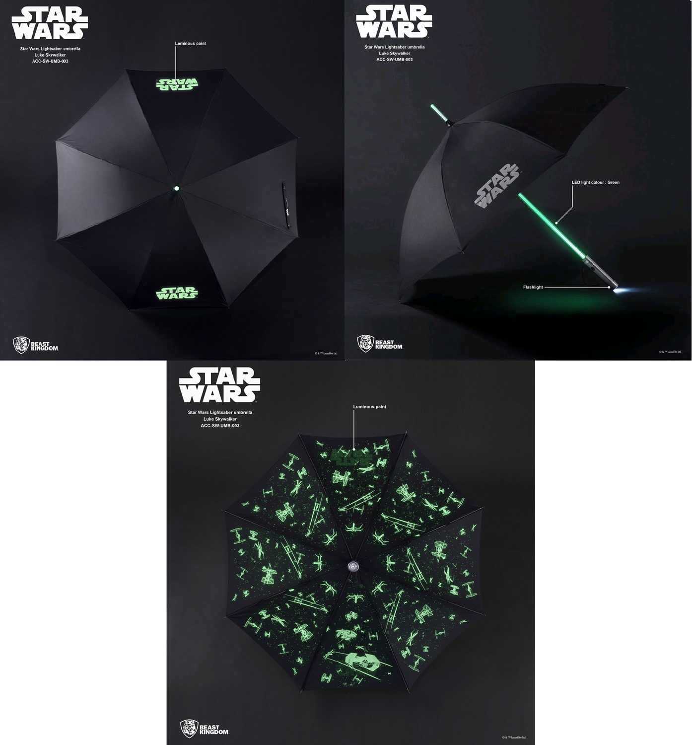 Star Wars Luke Skywalker Lightsaber Umbrella