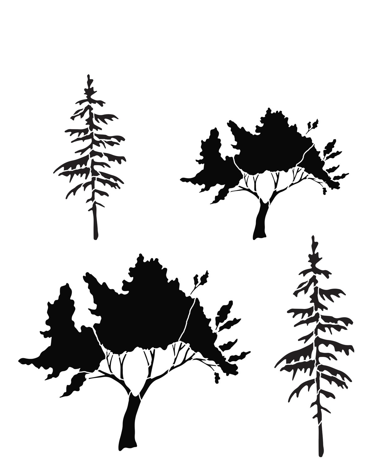 tree 3 stencil