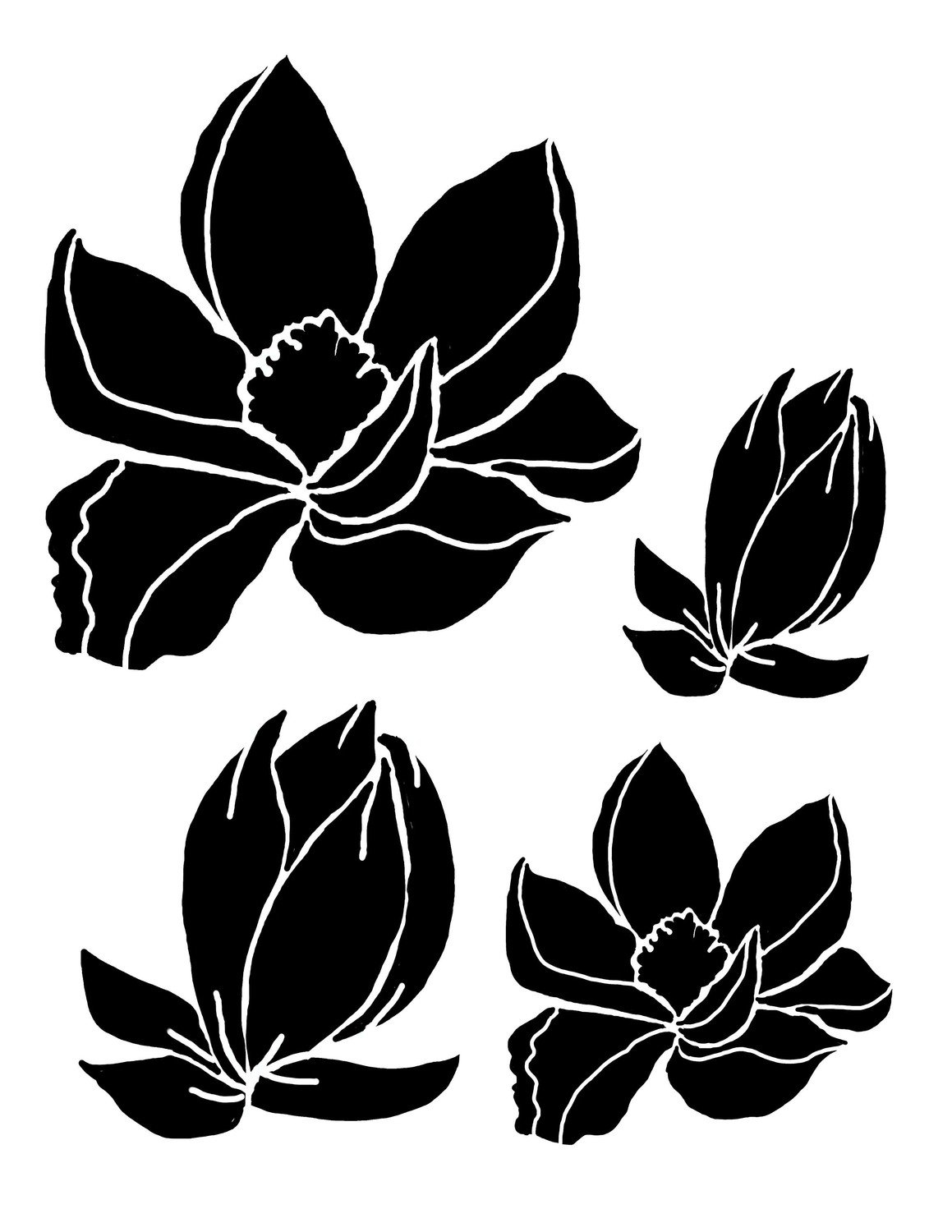 Magnolias stencil