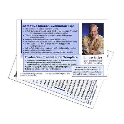 Tips Card - Effective Speech Evaluation 60003