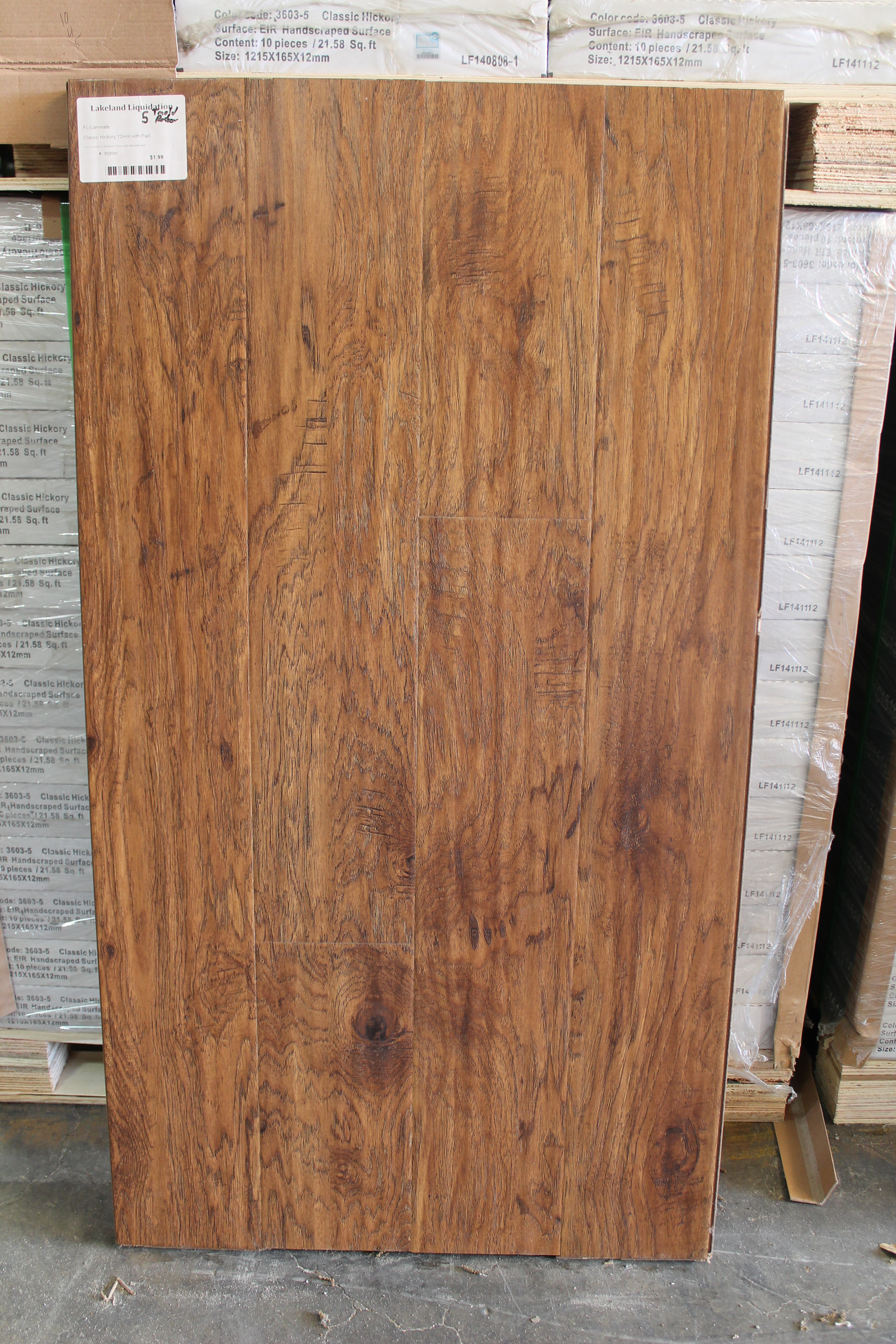 Classic Hickory Laminate 12mm with the pad attached 300041