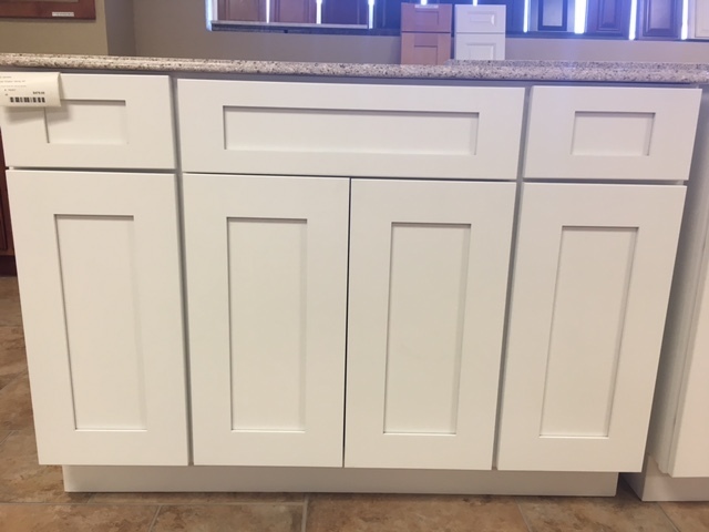White Shaker 48" vanity with 2 drawers 750307