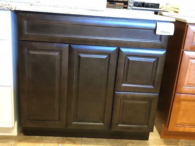 Espresso 36" vanity with drawers 00026