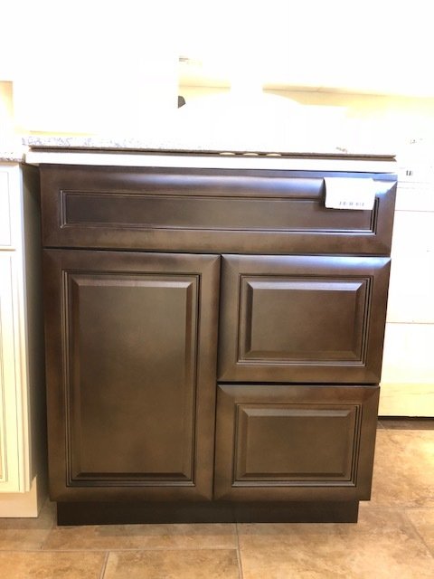 Espresso 30" vanity with drawers 00027