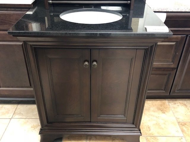 30" Brown Vanity with Black Granite Top - ON SALE 750220