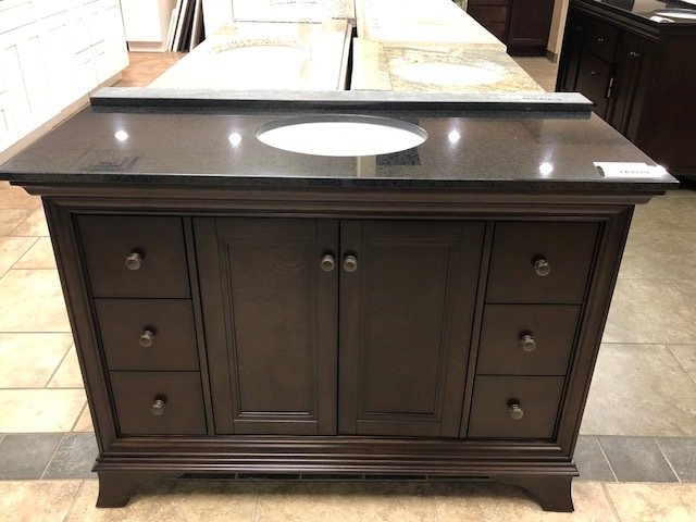 48" Brown Vanity with Black Granite Top - ON SALE 750222